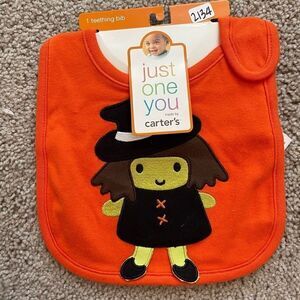Just One You Carters Halloween witch teething bib NWT
